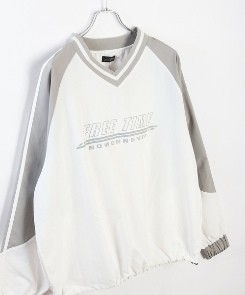 WESTSEA（ウエストシー）の「Vネック ラグラン切替 ナイロンプルオーバー　/ブロークコア（ナイロンジャケット・メンズ・チャコール/ネイビー/サックスブルー/オフホワイト・M/L）」の10枚目の写真