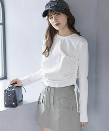 clear | サイドドロストリボン長袖トップス≪2024SS新作≫(Tシャツ/カットソー)