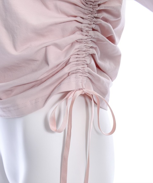 clear（クリア）の「サイドドロストリボン長袖トップス（Tシャツ/カットソー・レディース・オフホワイト/ブラック/ピンク・F）」の10枚目の写真