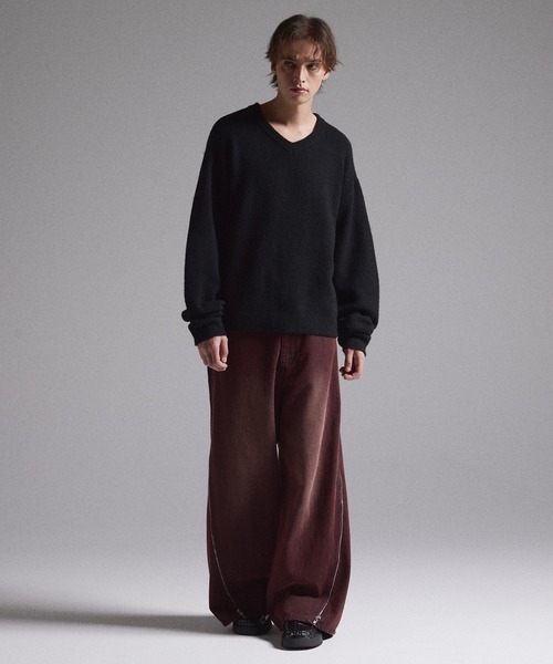 【GRANCY】ZipDesign Buggy DenimPants S サイズ GRANCY】ZipDesign Buggy DenimPants / ジップデザイン バギーデニム