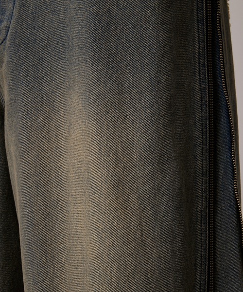 【GRANCY】 ZipDesign Buggy DenimPants GRANCY】 ZipDesign Buggy DenimPants GRANCY] Zip Design Buggy