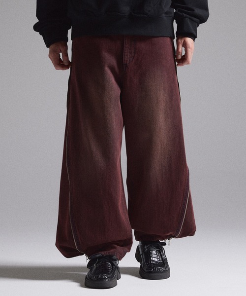GRANCY】ZipDesign Buggy DenimPants / ジップデザイン バギーデニム