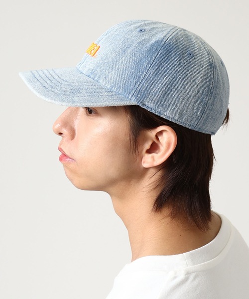 MEI(メイ)の「【MEI/メイ】MEI LOW CAP DENIM/ロゴ刺繍デニムローキャップ(キャップ・メンズ・ブラック/ダークインディゴブルー/ライトインディゴブルー・FREE)」の9枚目の写真