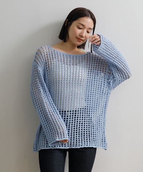 AMERICAN RAG CIE(アメリカンラグシー)の「【ARC】スパンコールメッシュPO(その他トップス・レディース・ブルー/オフホワイト/ブラック・FREE)」の1枚目の写真