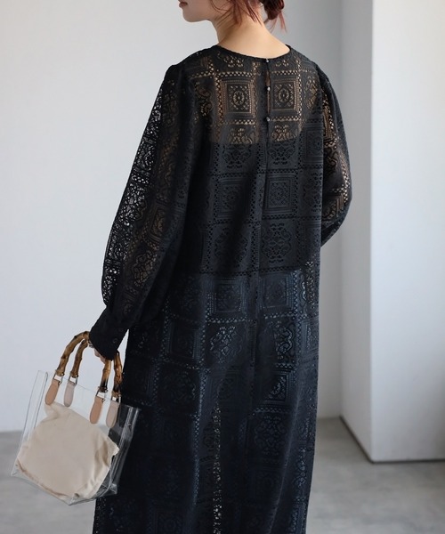 新品❩ SCOT CLUB resil ボリュームスリーブ レースワンピース 新品