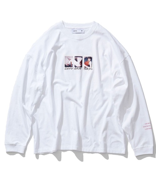 CONVERSE TOKYO(コンバーストウキョウ)の「【CONVERSE TOKYO×米原康正×似鳥沙也加】INSTAX PRINT LONG SLEEVE TEE(Tシャツ/カットソー・レディース・ブラック/ホワイト・FREE)」の1枚目の写真