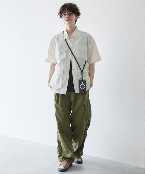 RAGEBLUE（レイジブルー）の「Nylon & cotton/wide military cargo pants / ナイロンコットン ワイドミリタリー カーゴパンツ パラシュートパンツ（カーゴパンツ・メンズ・ネイビー/ホワイト/ブラック/カーキ/グレー・SMALL/MEDIUM/LARGE）」の21枚目の写真
