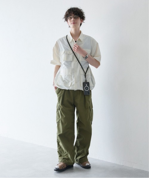RAGEBLUE（レイジブルー）の「Nylon & cotton/wide military cargo pants / ナイロンコットン ワイドミリタリー カーゴパンツ パラシュートパンツ（カーゴパンツ・メンズ・ネイビー/ホワイト/ブラック/カーキ/グレー・SMALL/MEDIUM/LARGE）」の22枚目の写真