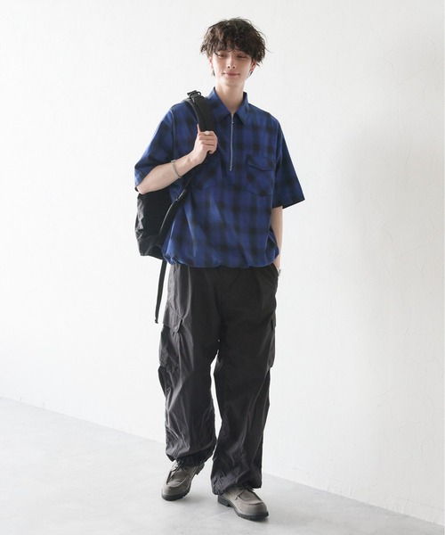 RAGEBLUE（レイジブルー）の「Nylon & cotton/wide military cargo pants / ナイロンコットン ワイドミリタリー カーゴパンツ パラシュートパンツ（カーゴパンツ・メンズ・ネイビー/ホワイト/ブラック/カーキ/グレー・SMALL/MEDIUM/LARGE）」の19枚目の写真