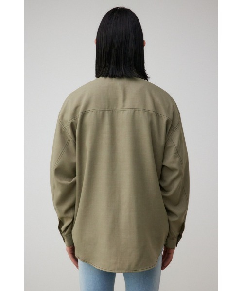 AZUL by moussy（アズールバイマウジー）の「アウトステッチCPOシャツ（シャツ/ブラウス・メンズ・ブラック/カーキ・FREE）」の8枚目の写真