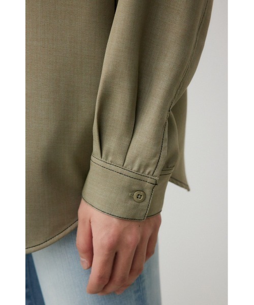 AZUL by moussy（アズールバイマウジー）の「アウトステッチCPOシャツ（シャツ/ブラウス・メンズ・ブラック/カーキ・FREE）」の12枚目の写真