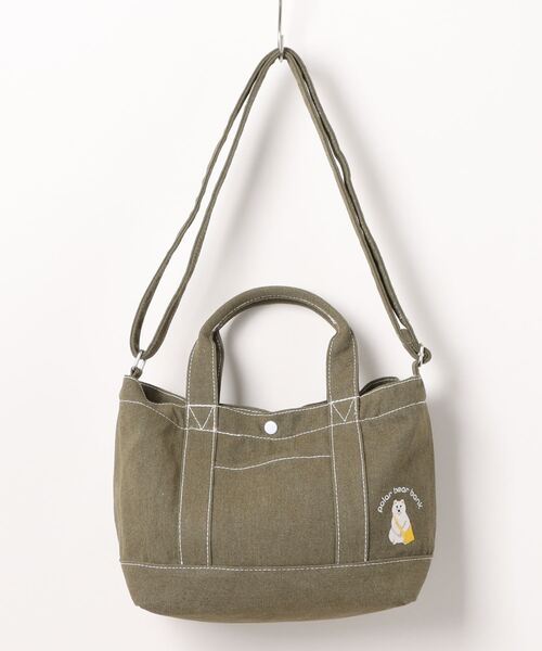 salle de bal(サルデバル)の「POLAR BEAR BANK / ポーラーベアバンク ベア―バッグ 刺繍キャンバス2WAY トート PBB 035 MMI(トートバッグ・レディース・ライトグレー/オレンジ/ブラック/アイボリー/カーキ・FREE)」の16枚目の写真