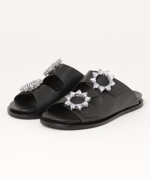 CARRANO(カラーノ)の「【CARRANO】ビジューバックルフラットサンダル(642306)(サンダル・レディース・ブラック/ラベンダー/ホワイト・38/39/35/36/37)」の8枚目の写真