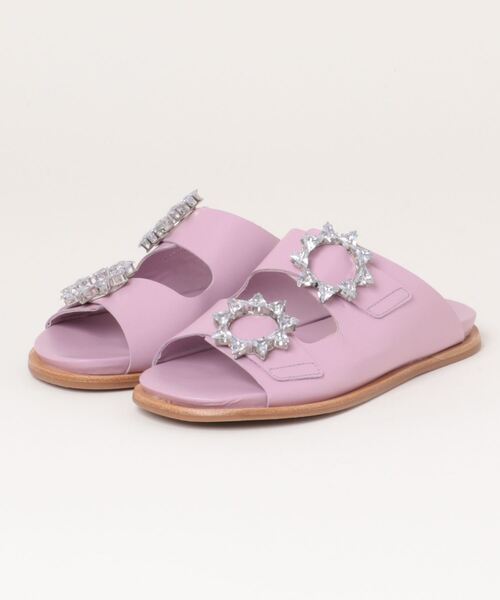 CARRANO(カラーノ)の「【CARRANO】ビジューバックルフラットサンダル(642306)(サンダル・レディース・ブラック/ラベンダー/ホワイト・38/39/35/36/37)」の9枚目の写真