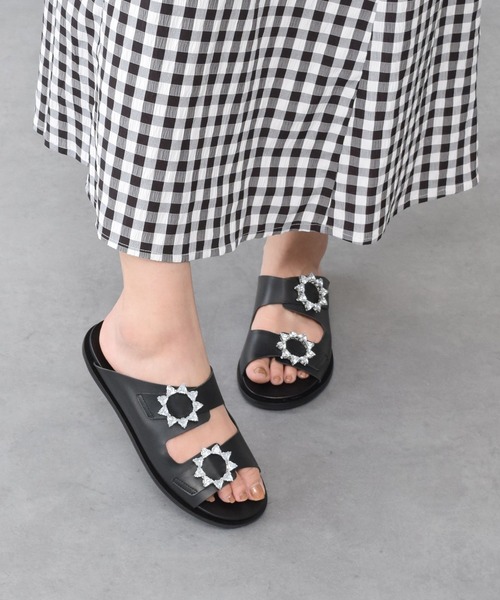 CARRANO(カラーノ)の「【CARRANO】ビジューバックルフラットサンダル(642306)(サンダル・レディース・ブラック/ラベンダー/ホワイト・38/39/35/36/37)」の13枚目の写真