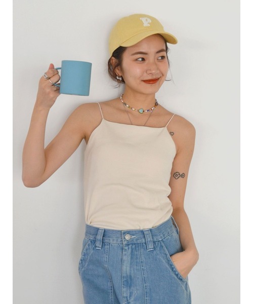 Ungrid（アングリッド）の「パット付きスクエアキャミソール（キャミソール・レディース・アイボリー/ブラック/グリーン・FREE）」の6枚目の写真