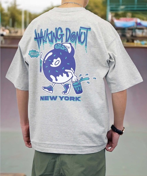Burner(バーナー)の「【GROOVY STORE】WALKING DONUT オーバーサイズ ヘビーウエイト半袖Tシャツ(Tシャツ/カットソー・メンズ・ブラック/ホワイト系その他2/グレー/杢グレー/ミント/ホワイト/ライトブラック/ピンク・L/LL/M)」の7枚目の写真