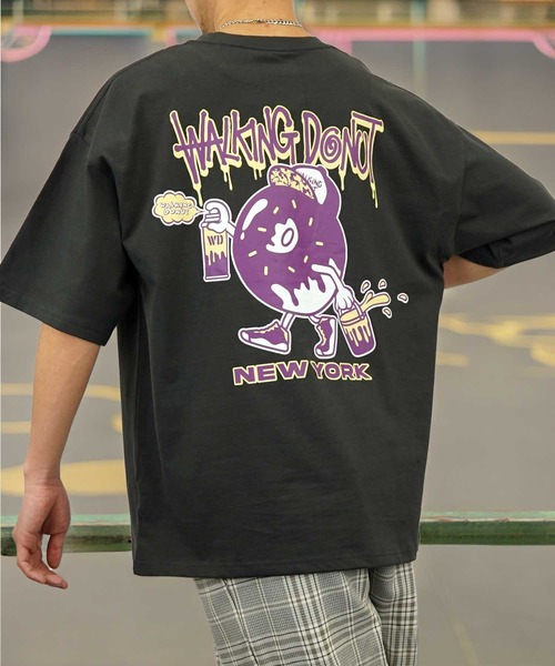 Burner(バーナー)の「【GROOVY STORE】WALKING DONUT オーバーサイズ ヘビーウエイト半袖Tシャツ(Tシャツ/カットソー・メンズ・ブラック/ホワイト系その他2/グレー/杢グレー/ミント/ホワイト/ライトブラック/ピンク・L/LL/M)」の6枚目の写真