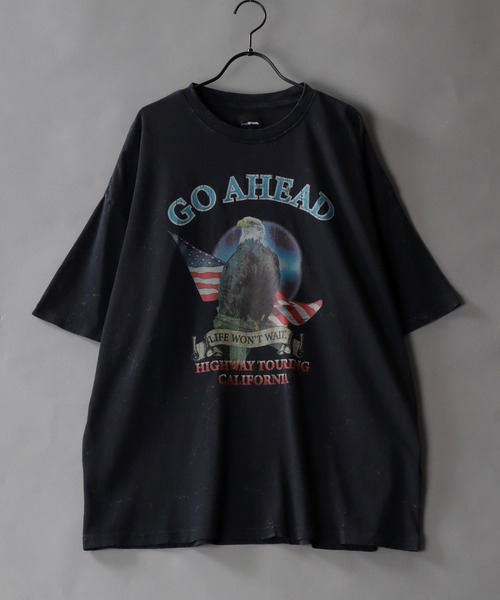 SITRY(シトリー)の「Pigment Graphic T-shirt/オーバーサイズ ピグメント加工 ヴィンテージライク ロックプリント 半袖Tシャツ レディース メンズ(Tシャツ/カットソー・メンズ・チャコール/グレー系その他/ブラック/ブラック系その他・L/M)」の5枚目の写真