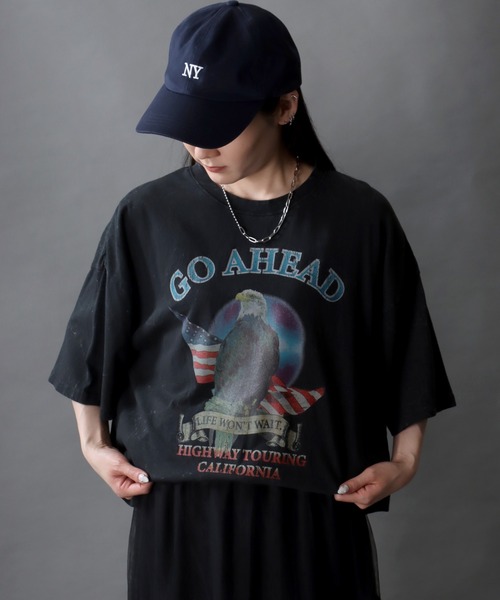 SITRY(シトリー)の「Pigment Graphic T-shirt/オーバーサイズ ピグメント加工 ヴィンテージライク ロックプリント 半袖Tシャツ レディース メンズ(Tシャツ/カットソー・メンズ・チャコール/グレー系その他/ブラック/ブラック系その他・L/M)」の19枚目の写真