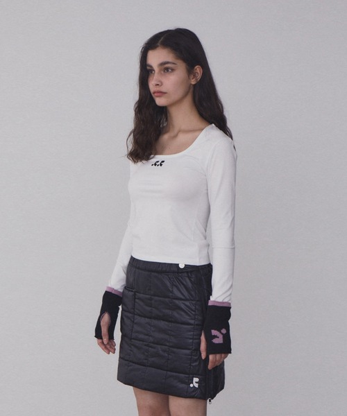 Rest&Recreation(レストアンドレクリエーション)の「RR スクエアネック 長袖(Tシャツ/カットソー・レディース・ホワイト/ブラック・ONE)」の5枚目の写真