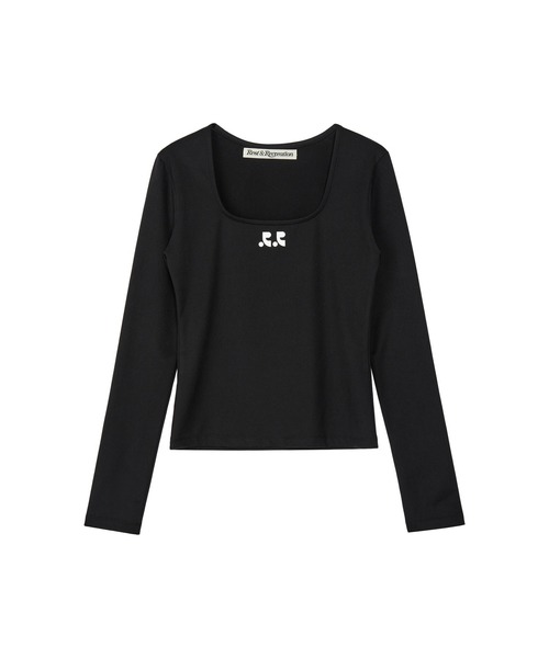 Rest&Recreation(レストアンドレクリエーション)の「RR スクエアネック 長袖(Tシャツ/カットソー・レディース・ホワイト/ブラック・ONE)」の4枚目の写真