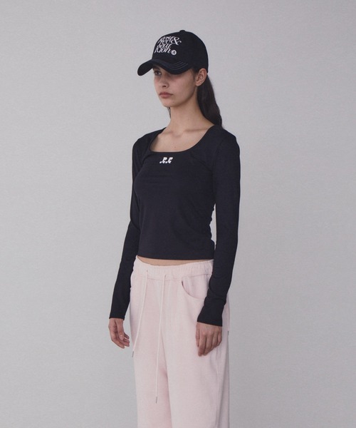 Rest&Recreation(レストアンドレクリエーション)の「RR スクエアネック 長袖(Tシャツ/カットソー・レディース・ホワイト/ブラック・ONE)」の8枚目の写真