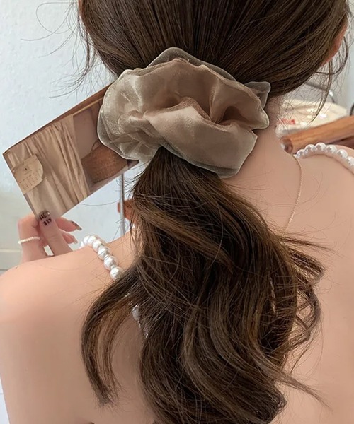 DiamondHearts（ダイヤモンドハーツ）の「シフォンシュシュ（シュシュ・レディース・ブラウン/ブラック/ホワイト・FREE）」の3枚目の写真