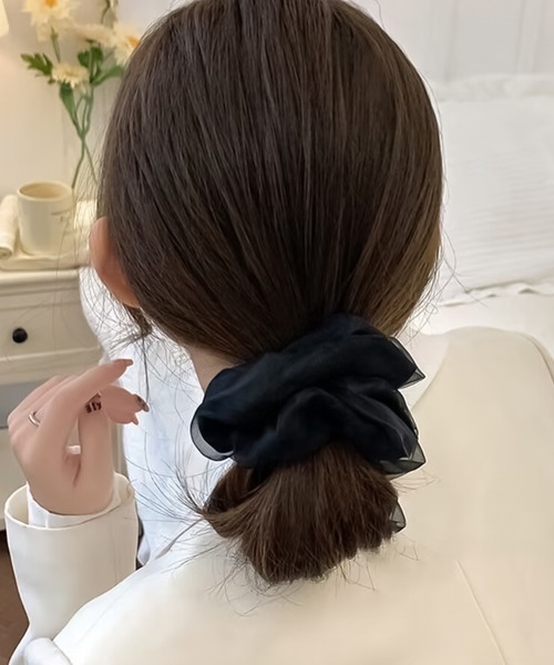 DiamondHearts（ダイヤモンドハーツ）の「シフォンシュシュ（シュシュ・レディース・ブラウン/ブラック/ホワイト・FREE）」の2枚目の写真