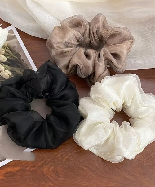 DiamondHearts（ダイヤモンドハーツ）の「シフォンシュシュ（シュシュ・レディース・ブラウン/ブラック/ホワイト・FREE）」の8枚目の写真