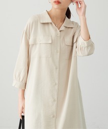 Chez toi | Wポケット開襟シャツワンピース(シャツワンピース)