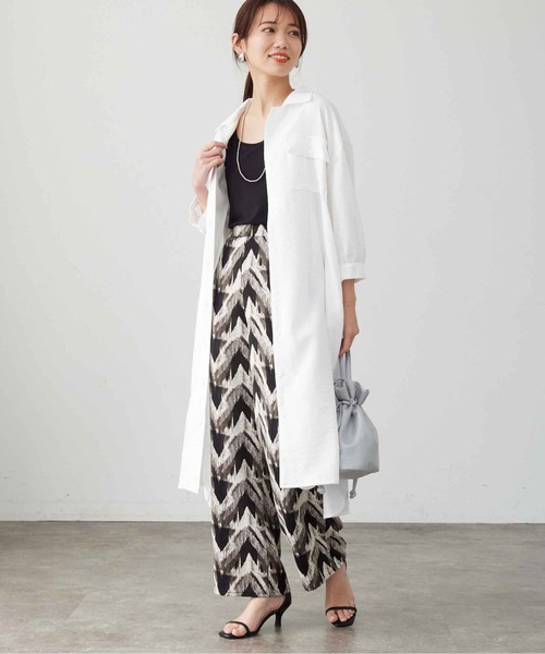 Chez toi（シェトワ）の「Wポケット開襟シャツワンピース（シャツワンピース・レディース・カーキ/ブラック/ベージュ/オフホワイト・FREE）」の8枚目の写真