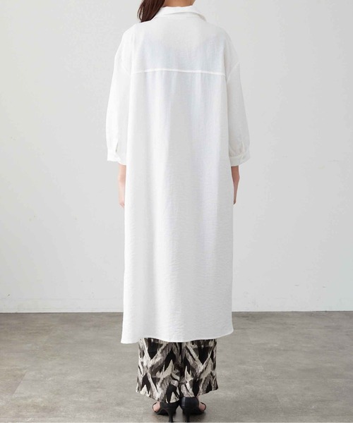 Chez toi（シェトワ）の「Wポケット開襟シャツワンピース（シャツワンピース・レディース・カーキ/ブラック/ベージュ/オフホワイト・FREE）」の14枚目の写真