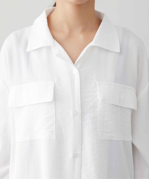 Chez toi（シェトワ）の「Wポケット開襟シャツワンピース（シャツワンピース・レディース・カーキ/ブラック/ベージュ/オフホワイト・FREE）」の15枚目の写真