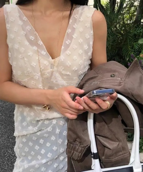 SEN TOKYO(セントーキョー)の「さらっと着れる一枚。花柄レースシフォンシースルーワンピース(ワンピース・レディース・ブラック/ホワイト・M/L)」の10枚目の写真