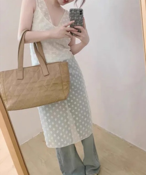 SEN TOKYO(セントーキョー)の「さらっと着れる一枚。花柄レースシフォンシースルーワンピース(ワンピース・レディース・ブラック/ホワイト・M/L)」の12枚目の写真