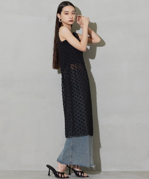 SEN TOKYO(セントーキョー)の「さらっと着れる一枚。花柄レースシフォンシースルーワンピース(ワンピース・レディース・ブラック/ホワイト・M/L)」の22枚目の写真