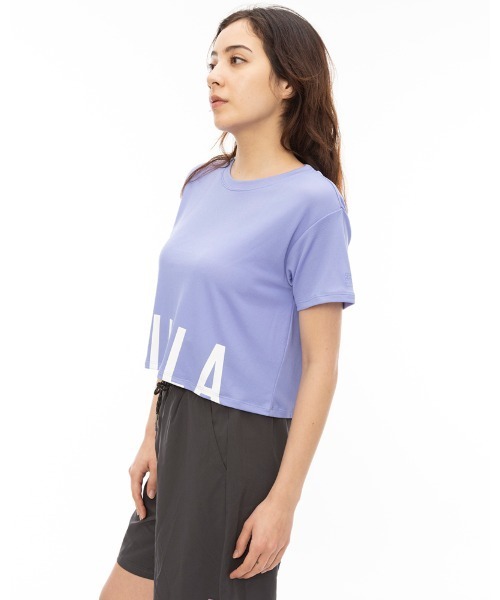 BILLABONG(ビラボン)の「BILLABONG レディース 【ACTIVE】 ACTIVE MESH CROPPED TEE トレーニングTシャツ 【2024年春夏モデル】/ビラボンUVカットショート丈半袖Tシャツ(Tシャツ/カットソー・レディース・パープル/ホワイト/ブラック・LARGE/MEDIUM)」の6枚目の写真