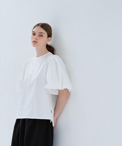 LANVIN en Bleu(ランバンオンブルー)の「コンビバルーンスリーブTシャツ(Tシャツ/カットソー・レディース・ブラック/オフホワイト/ベージュ・38)」の21枚目の写真