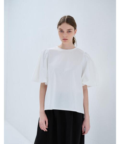 LANVIN en Bleu(ランバンオンブルー)の「コンビバルーンスリーブTシャツ(Tシャツ/カットソー・レディース・ブラック/オフホワイト/ベージュ・38)」の16枚目の写真