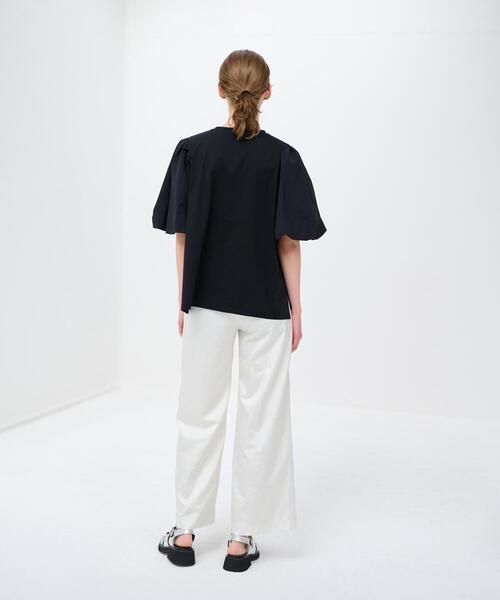 LANVIN en Bleu(ランバンオンブルー)の「コンビバルーンスリーブTシャツ(Tシャツ/カットソー・レディース・ブラック/オフホワイト/ベージュ・38)」の8枚目の写真
