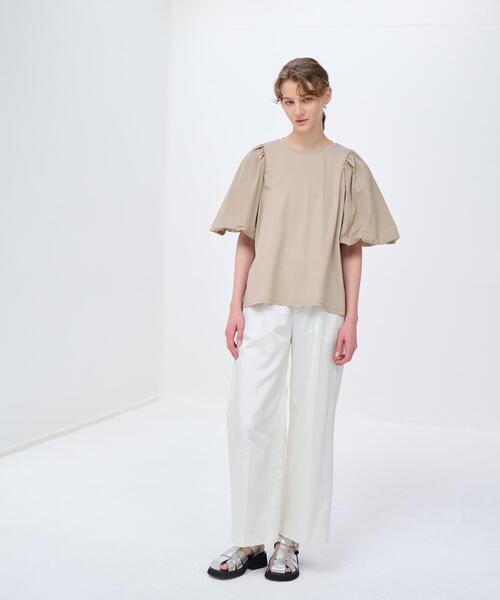 LANVIN en Bleu(ランバンオンブルー)の「コンビバルーンスリーブTシャツ(Tシャツ/カットソー・レディース・ブラック/オフホワイト/ベージュ・38)」の9枚目の写真