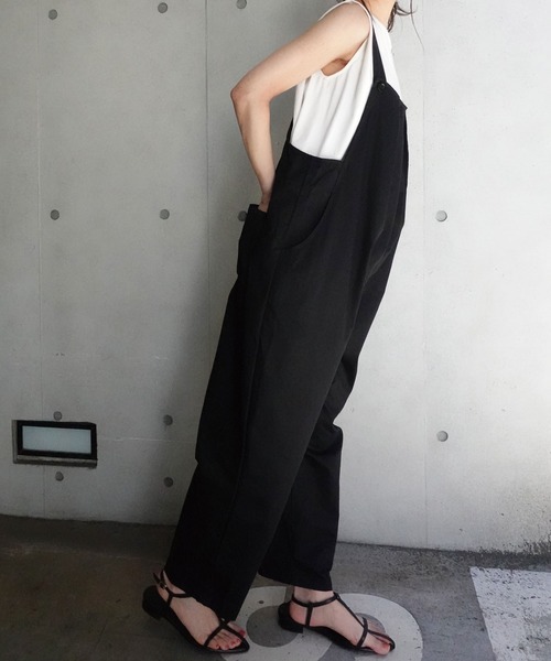 CORNERS（コーナーズ）の「フロントタックサロペット（サロペット/オーバーオール・レディース・ピンク/ベージュ/ブラック・M）」の7枚目の写真