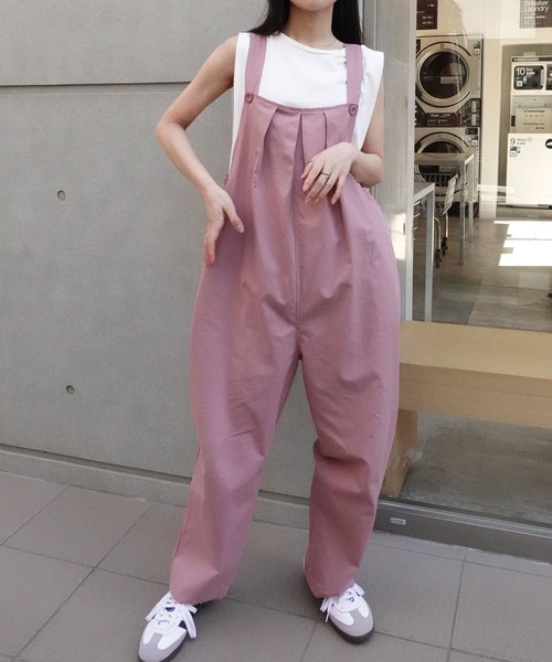 CORNERS（コーナーズ）の「フロントタックサロペット（サロペット/オーバーオール・レディース・ピンク/ベージュ/ブラック・M）」の10枚目の写真