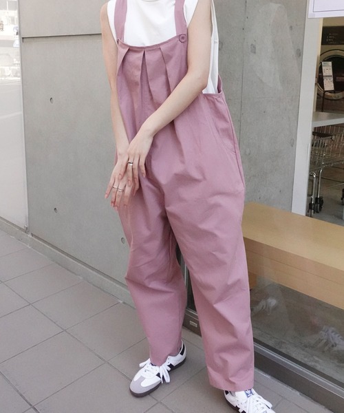 CORNERS（コーナーズ）の「フロントタックサロペット（サロペット/オーバーオール・レディース・ピンク/ベージュ/ブラック・M）」の11枚目の写真