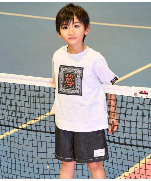 ANAP kids（アナップキッズ）の「ダンガリー5分丈ハーフパンツ（その他パンツ・キッズ・ブラック/ライトブルー・110cm/120cm/130cm）」の4枚目の写真