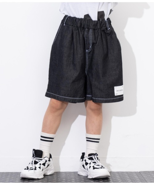 ANAP kids（アナップキッズ）の「ダンガリー5分丈ハーフパンツ（その他パンツ・キッズ・ブラック/ライトブルー・110cm/120cm/130cm）」の11枚目の写真