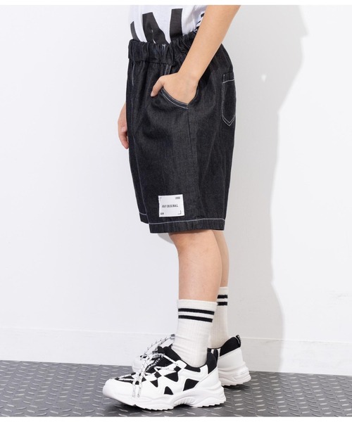 ANAP kids（アナップキッズ）の「ダンガリー5分丈ハーフパンツ（その他パンツ・キッズ・ブラック/ライトブルー・110cm/120cm/130cm）」の12枚目の写真