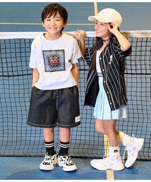 ANAP kids（アナップキッズ）の「ダンガリー5分丈ハーフパンツ（その他パンツ・キッズ・ブラック/ライトブルー・110cm/120cm/130cm）」の3枚目の写真