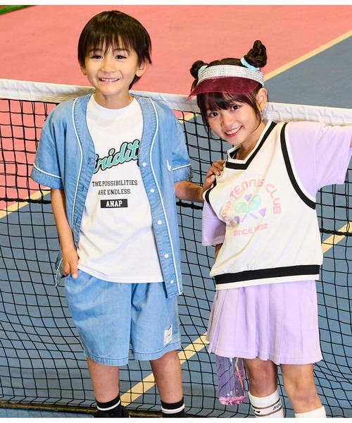 ANAP kids（アナップキッズ）の「ダンガリー5分丈ハーフパンツ（その他パンツ・キッズ・ブラック/ライトブルー・110cm/120cm/130cm）」の8枚目の写真